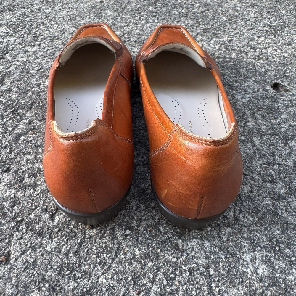 SAS Penny J Walnut Brown Leather Loafers Women's 10 M Moc Toe Slip On Shoes USA - Picture 5 of 10